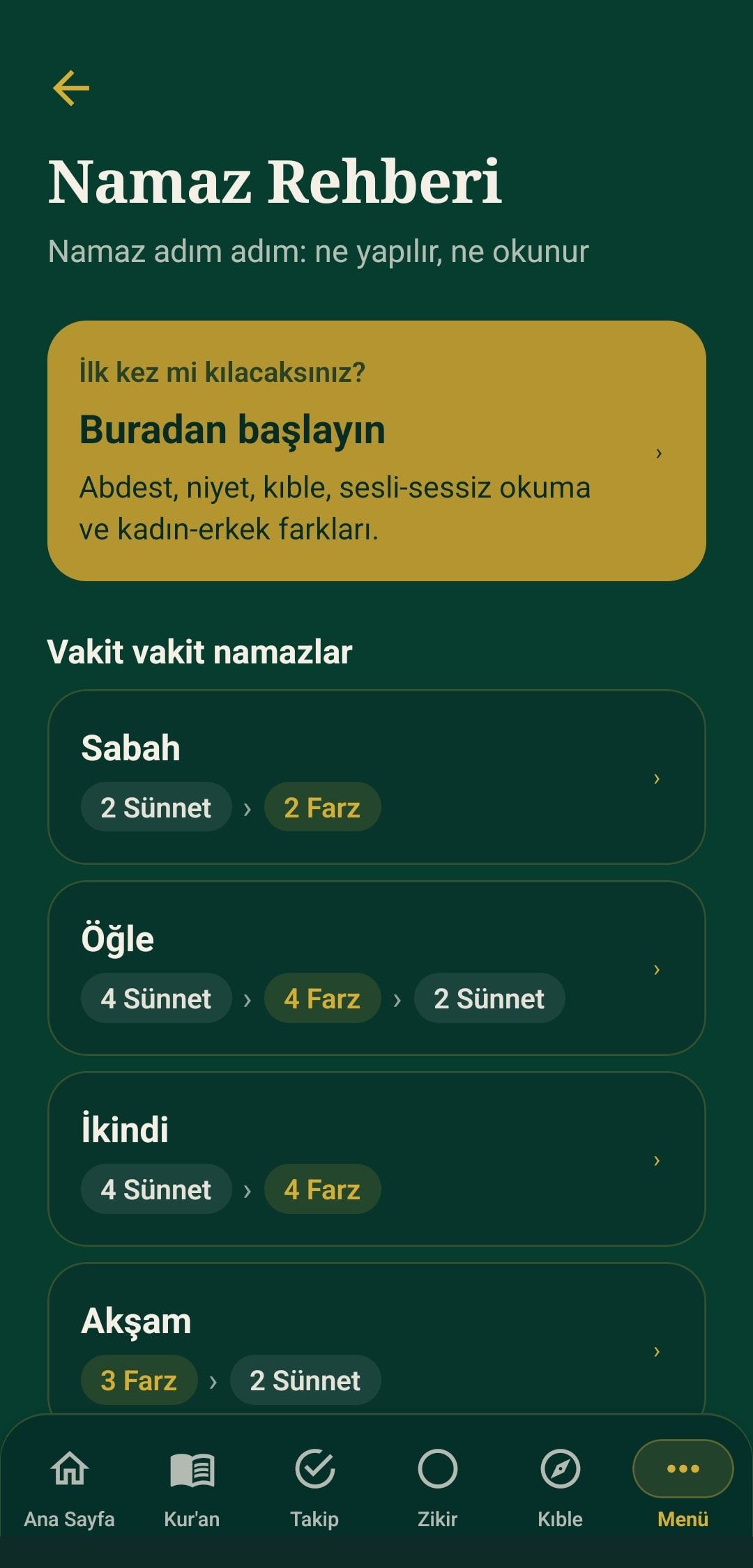 Namaz rehberi: sabah, öğle, ikindi ve akşam namazlarının rekâtları